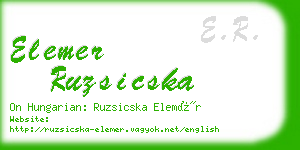 elemer ruzsicska business card